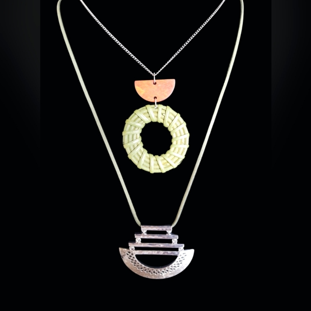 NWT Set 2 Long Necklaces with 2 sets of Earrings & Stretchable Ring
